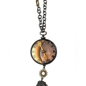 Chico’s Moon Clock Necklace Vintage